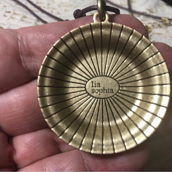 LIa Sophia purple corded Medallion necklace. Bohemian and long length of 26”. - Picture 4 of 4